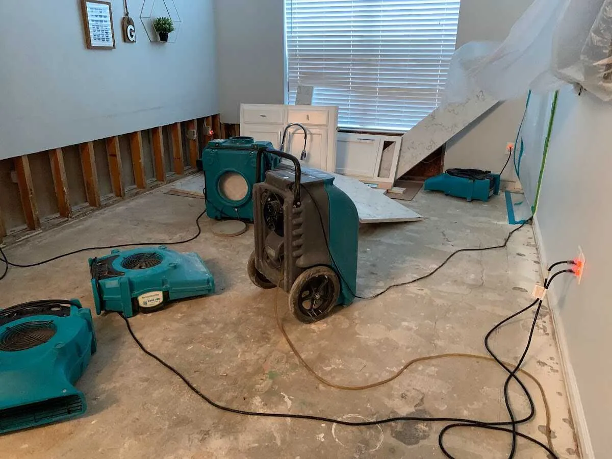Dehumidifier in flood-cut room for Water Extraction & Removal in South Middleton